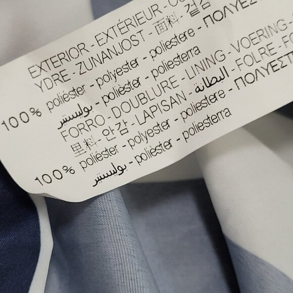 Zara Navy White Boxy Hideable Hood Lightweight Windbreaker Jacket Size Large L - Picture 4 of 16